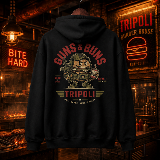 "Guns & Buns Tripoli"  Premium Hoodie